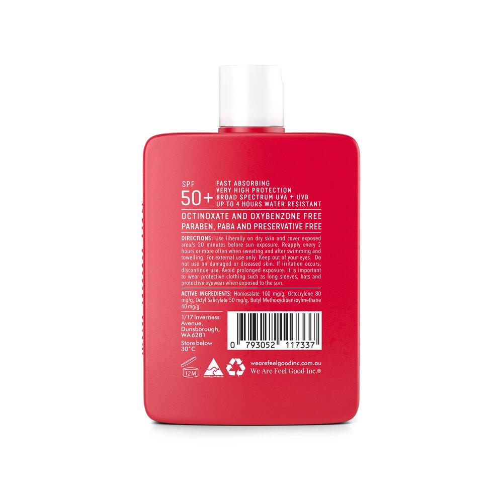 Sunscreen lotion SPF 50 by We are Feel Good Inc back