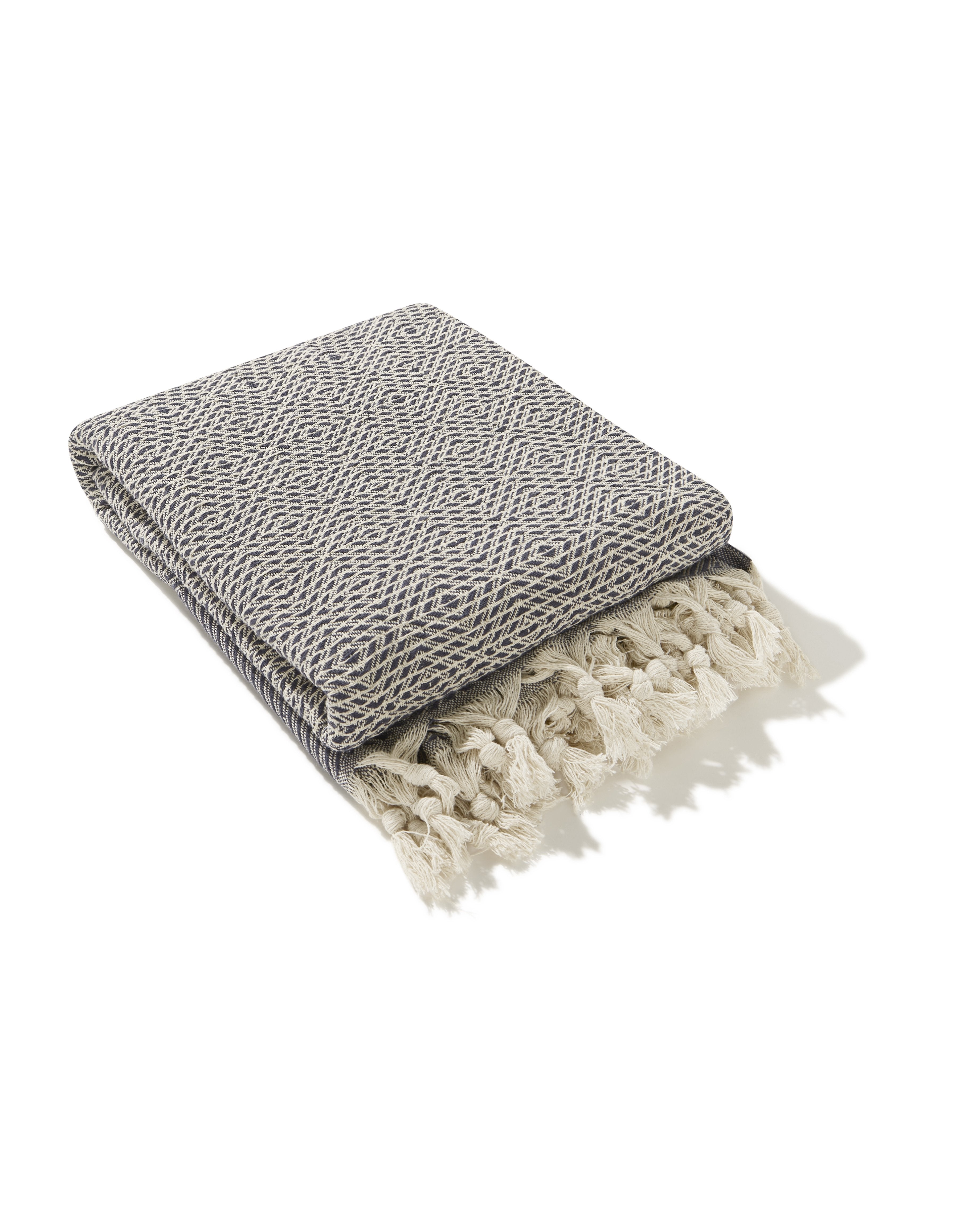 Ozoola diamond family beach blanket in deep blue