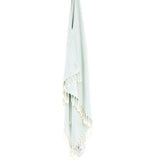 Ozoola Turkish beach towel in mint hanging