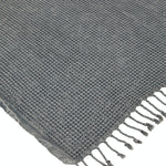 Ozoola Waffle tassled beach towel in charcoal