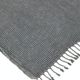 Ozoola Waffle tassled beach towel in charcoal