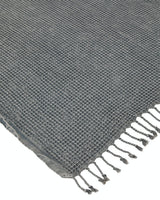 Ozoola Waffle tassled beach towel in charcoal