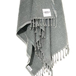 Ozoola Waffle beach towel in charcoal detail