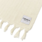 large family beach blanket in sand