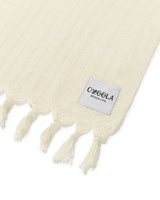 large family beach blanket in sand