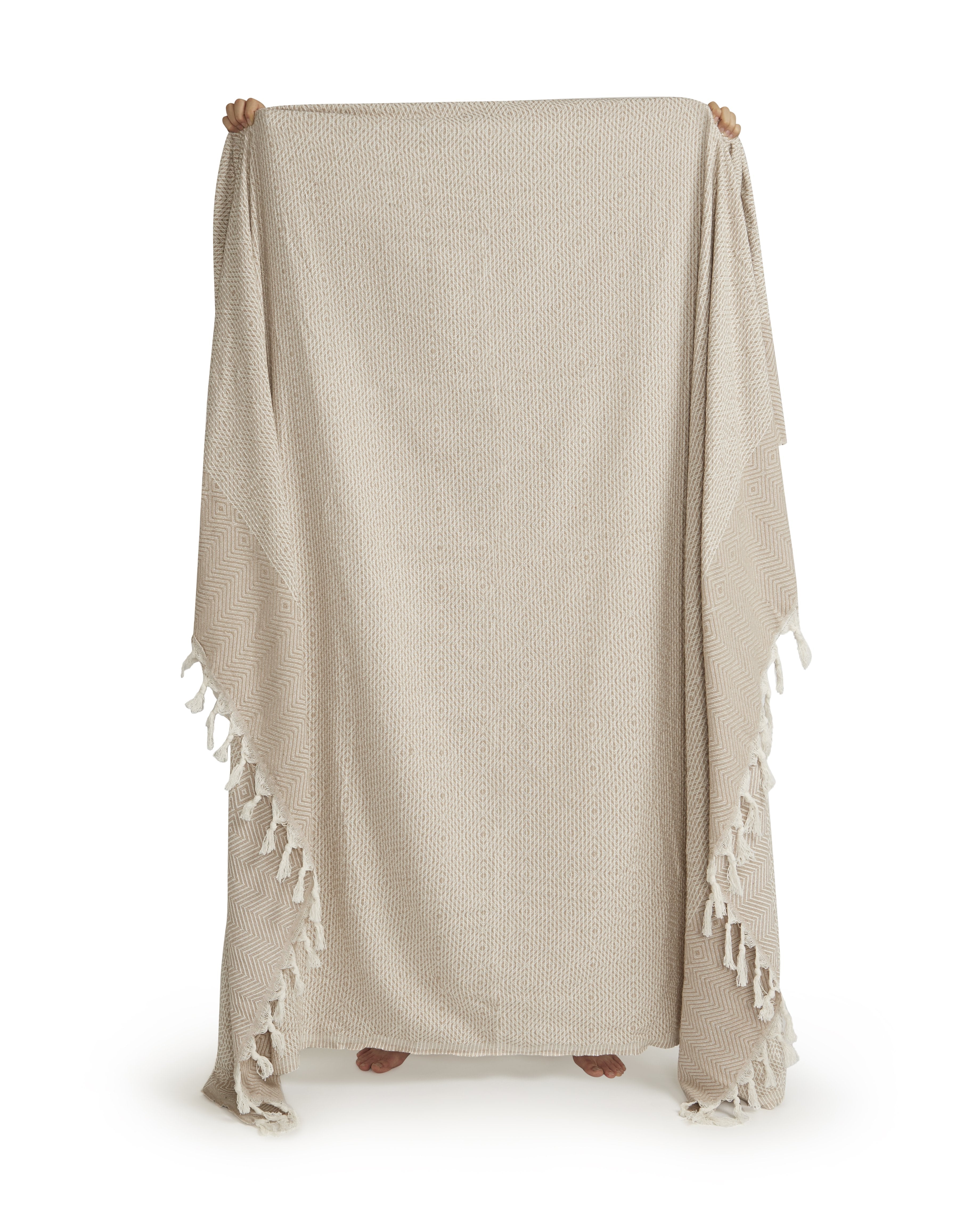 full Diamond family beach blanket in sand