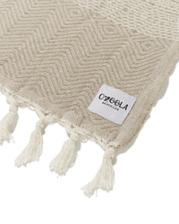 Ozoola diamond family beach blanket in sand