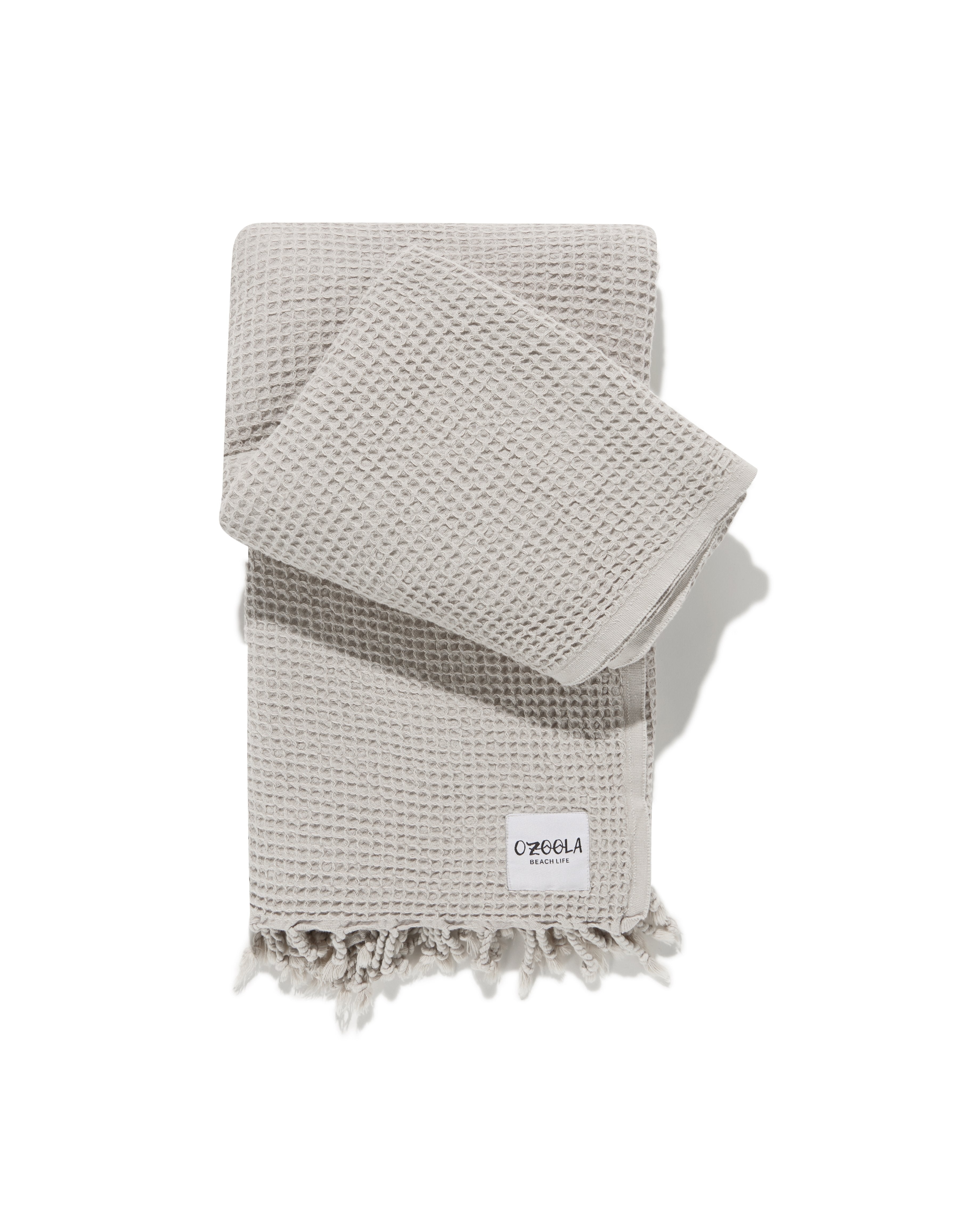 Ozoola waffle family beach blanket in grey