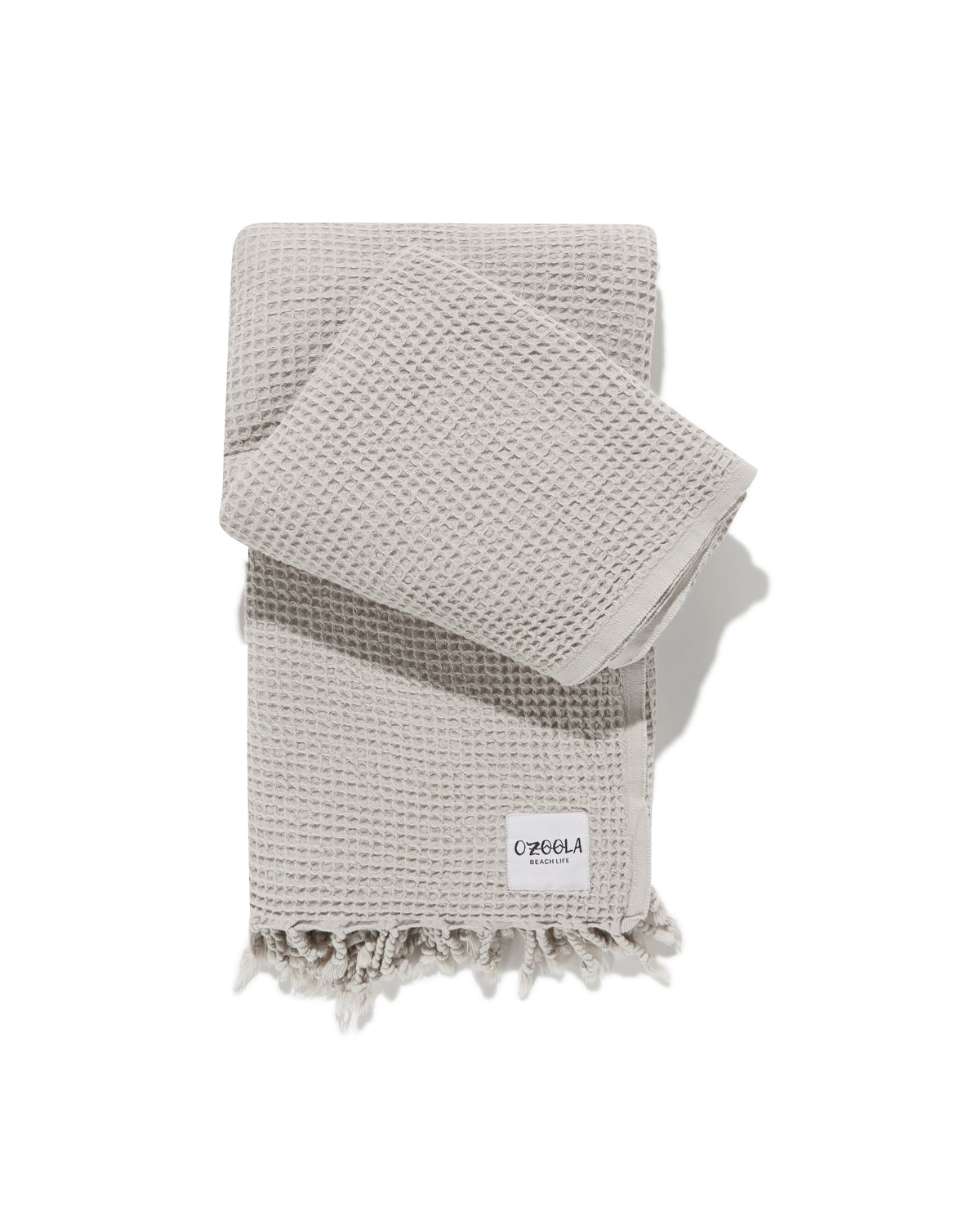 Ozoola waffle family beach blanket in grey