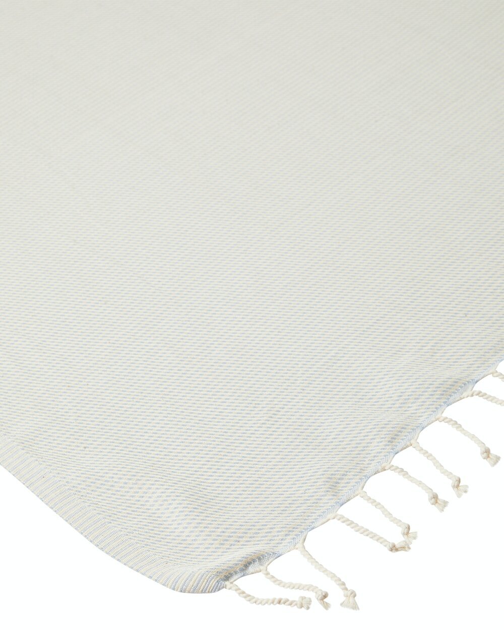 Ozoola Turkish beach towel in baby blue tassles