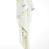 Ozoola Turkish beach towel in baby blue detail