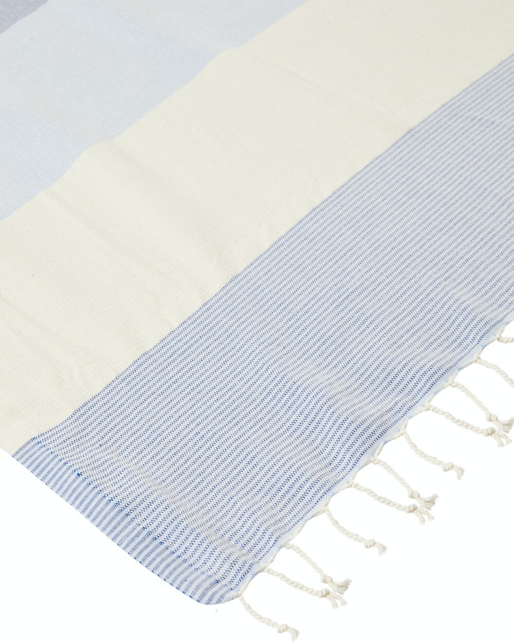 Ozoola Johnny Turkish beach towel in blue tassles