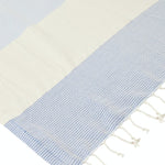 Ozoola Johnny Turkish beach towel in blue tassles