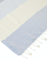 Ozoola Johnny Turkish beach towel in blue tassles