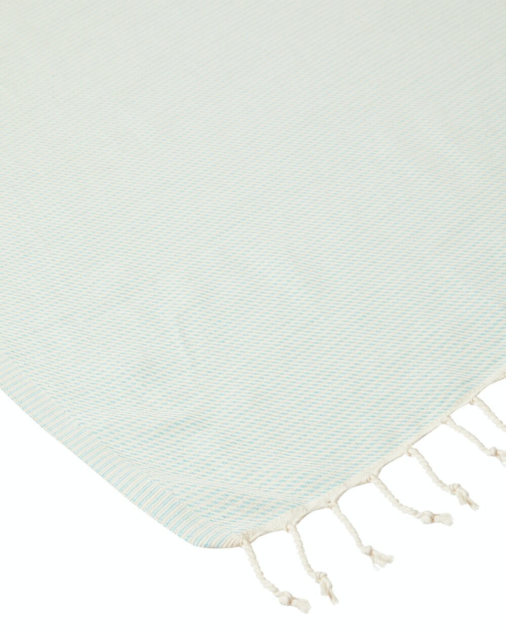 Ozoola Turkish beach towel in mint tassles