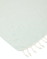 Ozoola Turkish beach towel in mint tassles