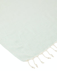Ozoola Turkish beach towel in mint tassles