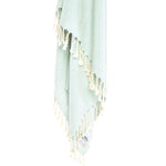 Ozoola Turkish beach towel in mint detail