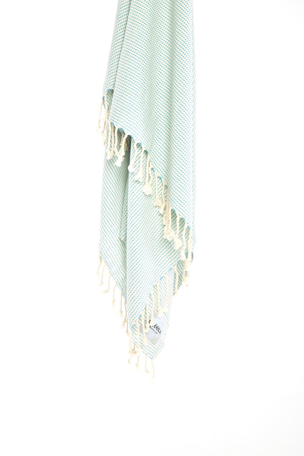 Ozoola Turkish beach towel in mint detail