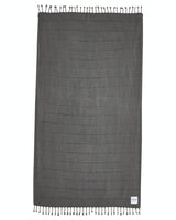 Ozoola Turkish beach towel in charcoal stonewash full