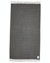 Ozoola Turkish beach towel in charcoal stonewash full