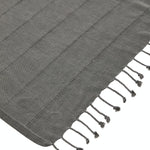 Ozoola Turkish beach towel in charcoal stonewash tassles