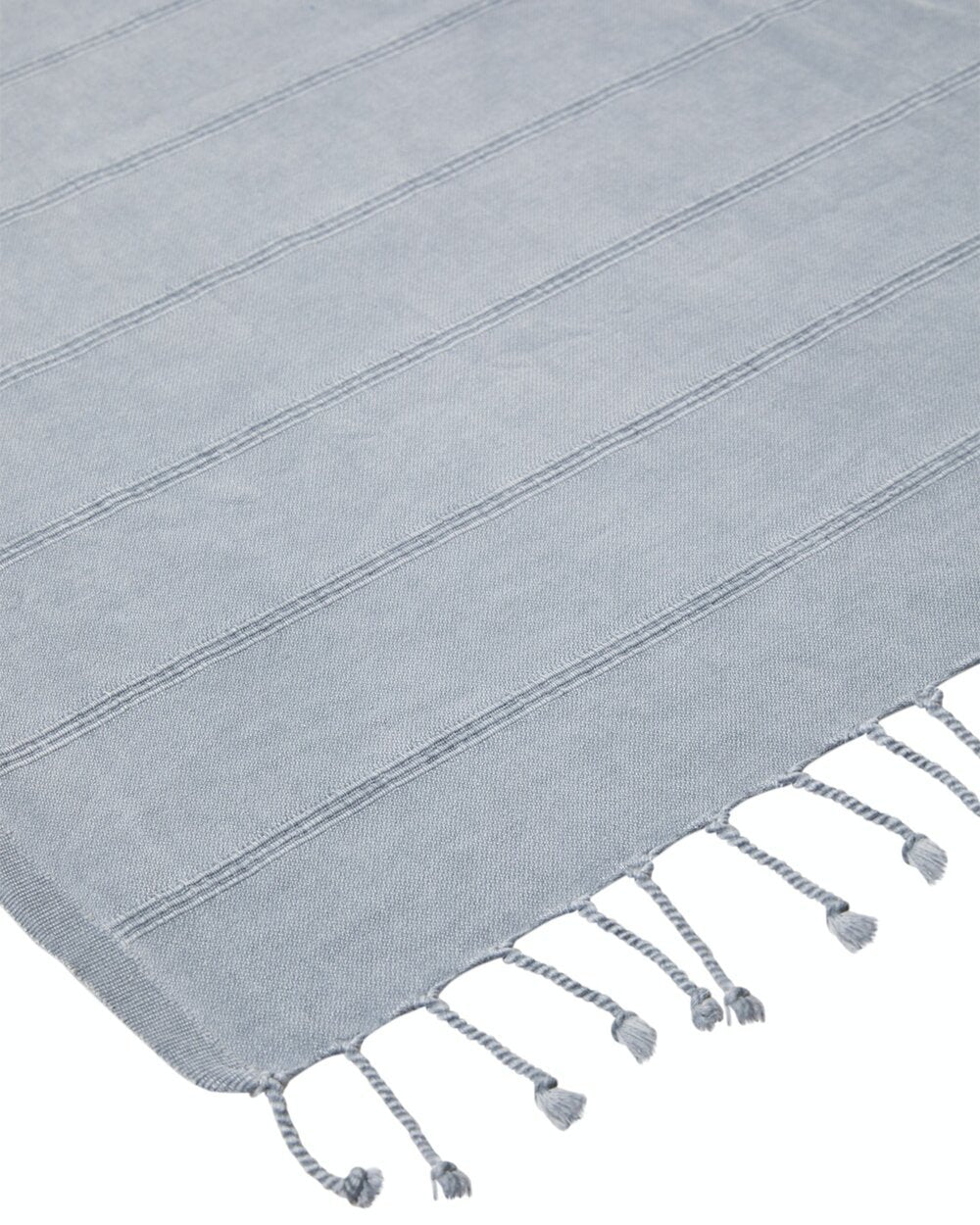 Ozoola Turkish beach towel in grey stonewash tassles